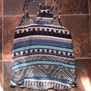 Blue patterned tank top